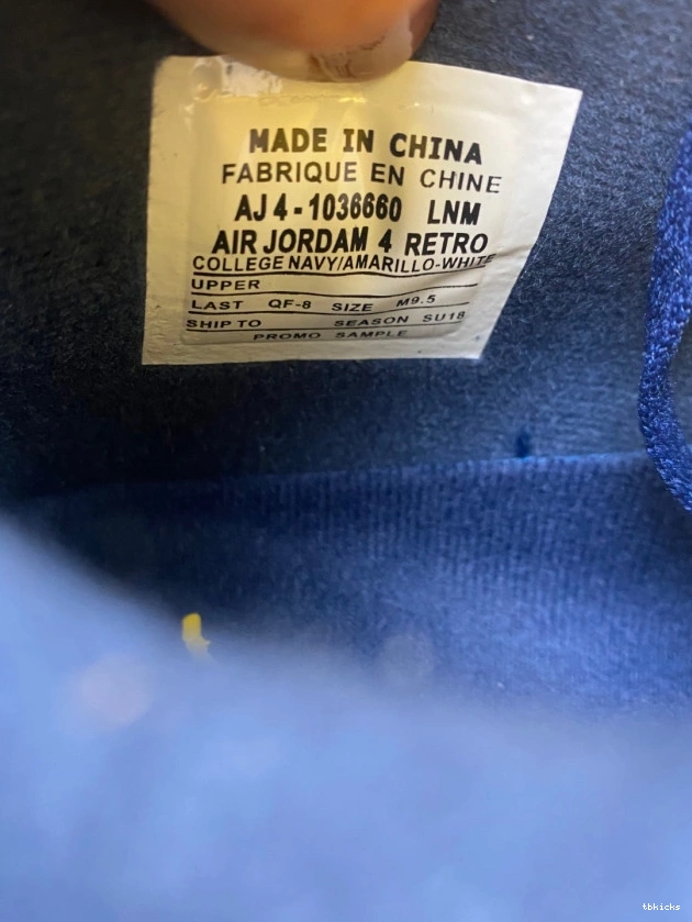 Reps TBK Jordan Retro (PE) 4 Air AJ4-1036660 Michigan 0805